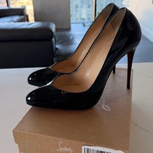 Authentic Louboutin Breche 100 Patent black heels size 41